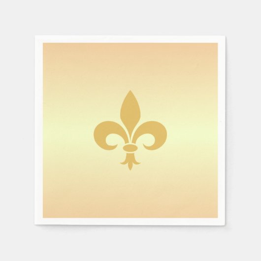 Golden Fleur-de-Lis on Golden Gradient Serviette (Vorderseite)