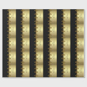 Golden Fleur-de-lis, schwarz und gold, kundenspezi Geschenkpapier (Flach)