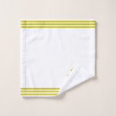 Golden Fleur de Lis, Three Stripes on White Badhandtuch Set (Waschlappen)