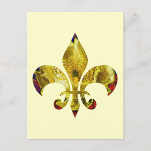 Golden Fleur-de-Lis ; Zazzle Rocks Tattoo Series Postkarte