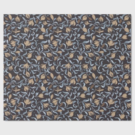 Golden Floral Arts and Crafts Geschenkpapier (Flach)