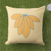 Golden Floral auf Beige Kissen (Gras)