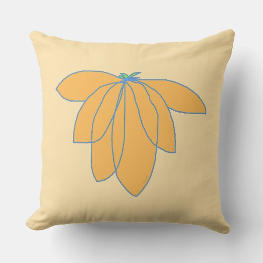 Golden Floral auf Beige Kissen (Vorderseite)