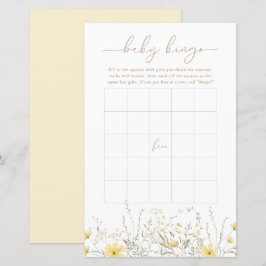 Golden Floral | Baby Bingo Game Card