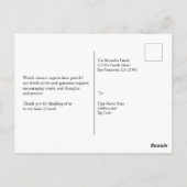 Golden Floral Beileid Beerdigung Danke Postkarte (Rückseite)