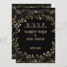 Golden Floral Black Elegante