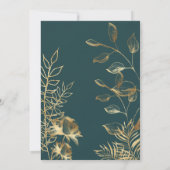 Golden Floral Blooming | Moderne Hochzeitsfeier Einladung (Rückseite)