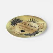 Golden Floral Boho 25-jähriges Jubiläum - WIR MACH Pappteller (Schrägansicht)