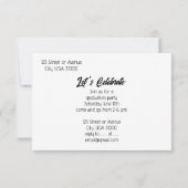 Golden Floral Border Foto Abschluss Einladung (Rückseite)