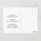 Golden Floral Border Foto Abschluss Einladung Postkarte (Rückseite)