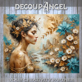 Golden Floral Charm Decoupage Seidenpapier