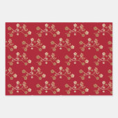 Golden Floral Chinesisches Neujahr des Kaninchens  Geschenkpapier Set (Vorderseite)