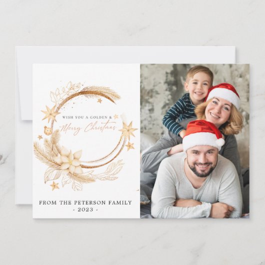 Golden Floral Crad Einladung (Vorderseite)