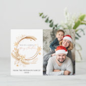 Golden Floral Crad Einladung (Stehend Vorderseite)