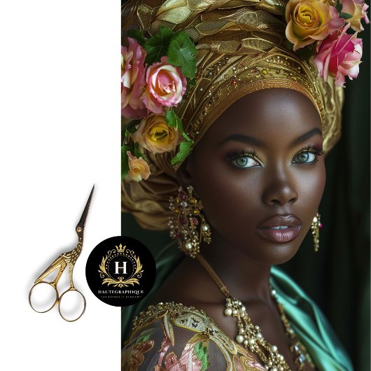 Golden Floral Crown Regal Seidenpapier