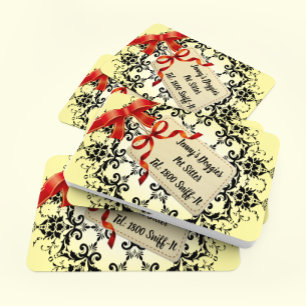 Golden Floral Damask Visitenkarte