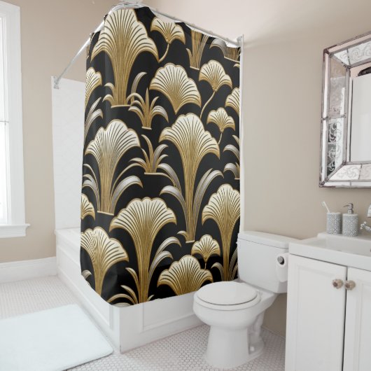 Golden Floral Duschvorhang (Beispiel)