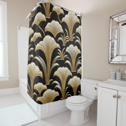 Golden Floral Duschvorhang (Beispiel)