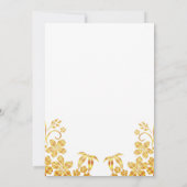 Golden Floral Elegante weiße Hochzeit Einladung (Rückseite)