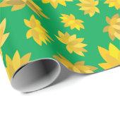 Golden Floral Fall Muster Herbst Nahtlos Geschenkpapier (Rolleneckpunkt)