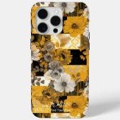 Golden Floral Fusion - Eleganter Fall Case-Mate iPhone Hülle (Rückseite)
