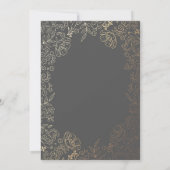 Golden Floral Girl Foto Geburtstagsparty Einladung (Rückseite)