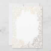 Golden Floral Girl Foto Geburtstagsparty Einladung (Rückseite)