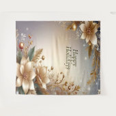 Golden Floral Holiday Backdrop Wandteppich (Vorderseite (Horizontal))