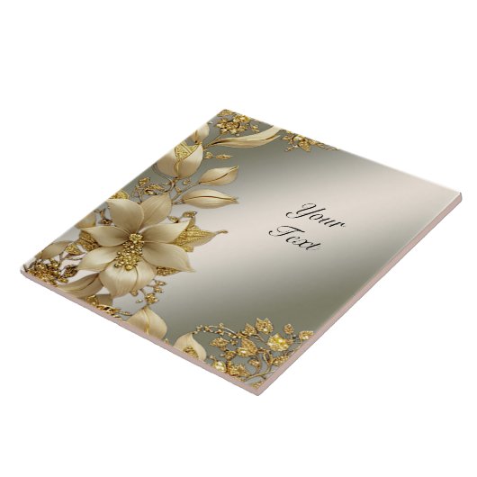 Golden Floral Keramik Tile Fliese (Seite)