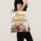Golden Floral Merry Christmas Bouquet Tasche (Von Nahem)