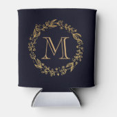 Golden Floral Monogram Dosenkühler (Vorderseite)