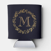 Golden Floral Monogram Dosenkühler (Rückseite)