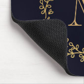Golden Floral Monogram Mousepad (Ecke)
