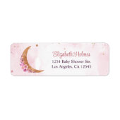 Golden Floral Moon Babydusche Adresse (Vorne)