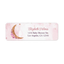 Golden Floral Moon Babydusche Adresse