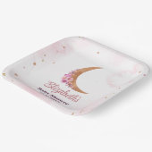 Golden Floral Moon Babydusche Pappteller (Gewinkelt)