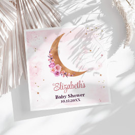 Golden Floral Moon Babydusche Serviette
