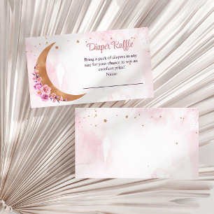 Golden Floral Moon Diaper Raffle Begleitkarte