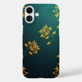 Golden Floral Motiv iPhone Case (Rückseite)