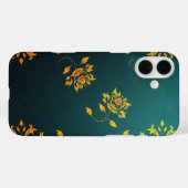Golden Floral Motiv iPhone Case (Rückseite (Horizontal))