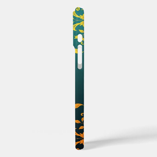 Golden Floral Motiv iPhone Case (Rückseite / Links)