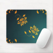 Golden Floral Mouse Pad Mousepad (Mit Mouse)