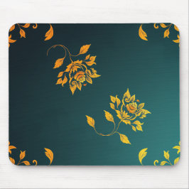 Golden Floral Mouse Pad Mousepad