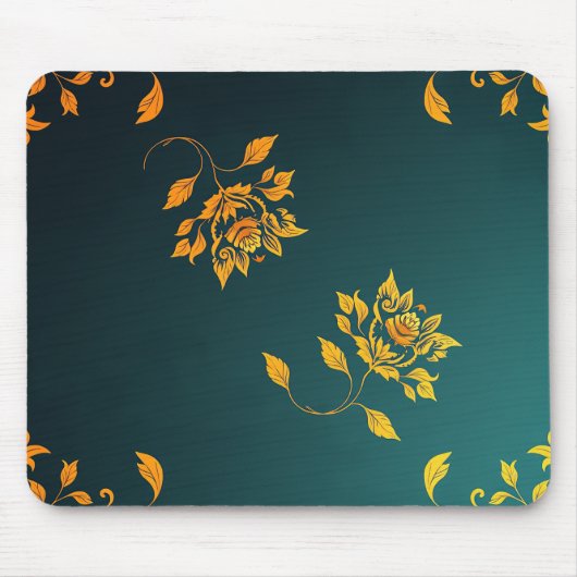 Golden Floral Mouse Pad Mousepad (Vorne)