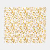 Golden Floral Muster für Herbst Fleecedecke (Vorderseite (Horizontal))