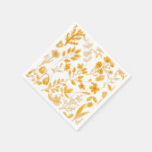 Golden Floral Muster für Herbst Serviette (Ecke)