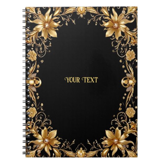 Golden Floral Notebook Notizblock (Vorderseite)