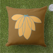 Golden Floral on Brown Kissen (Gras)