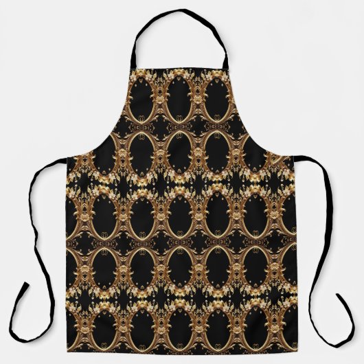 Golden Floral Ornate  Apron Schürze (Vorderseite)
