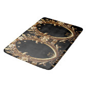 Golden Floral Ornate Bath Mat Badematte (Schrägansicht)